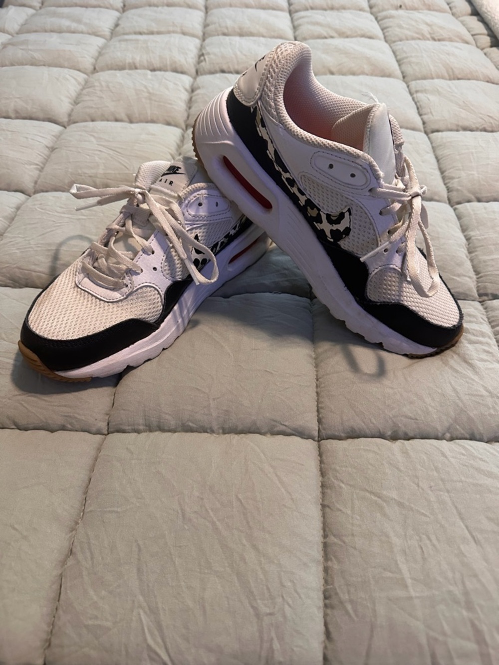 Nike White Mesh Sneakers with Bright Orange Insole